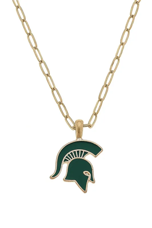 Michigan State Spartans Enamel Pendant Necklace - FINAL SALE sold by Canvas Style