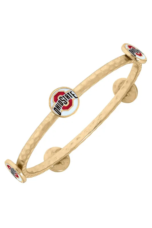 Ohio State Buckeyes Enamel Claudia Bangle in White sold by Canvas Style