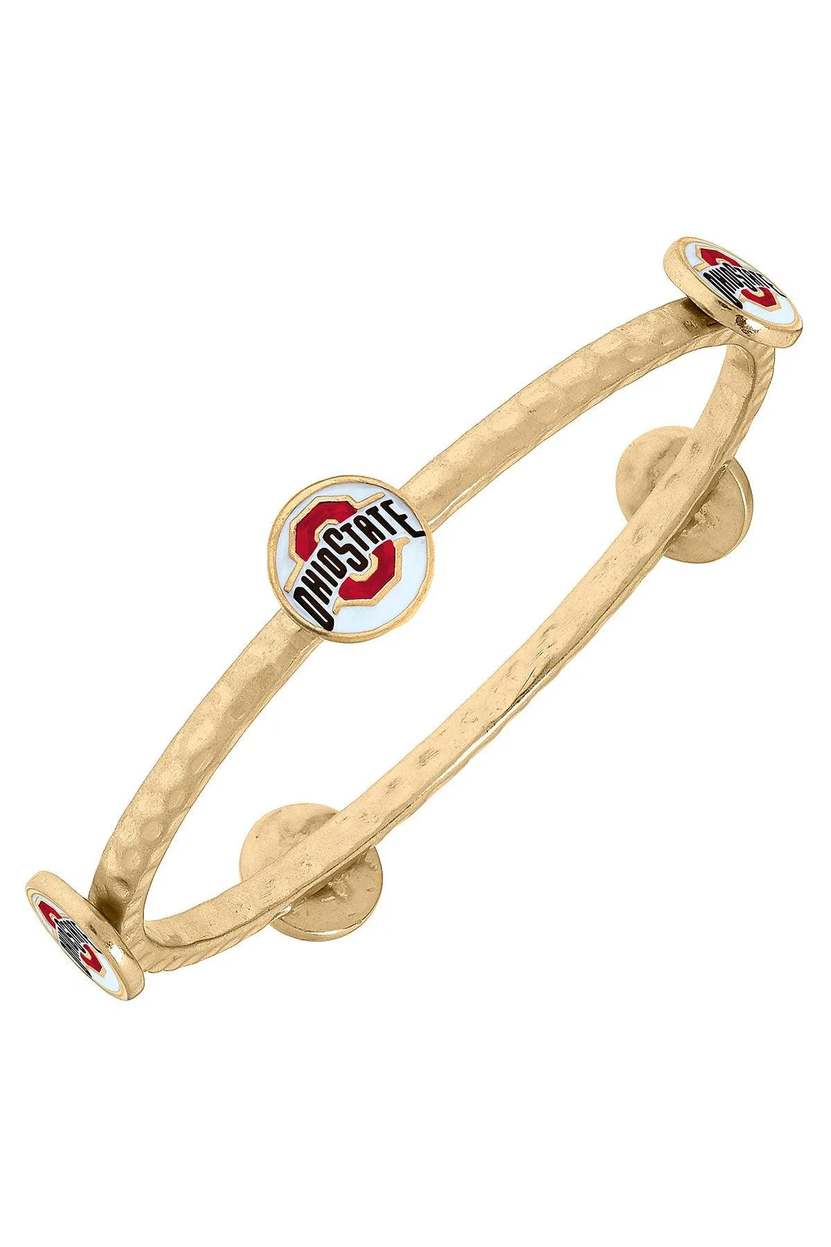 Ohio State Buckeyes Enamel Claudia Bangle in White sold by Canvas Style