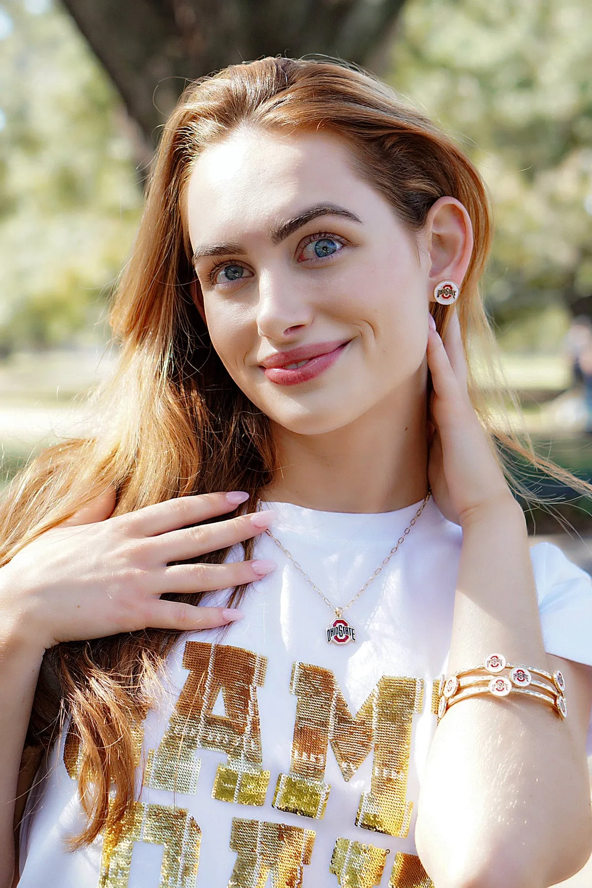 Ohio State Buckeyes Enamel Claudia Bangle in White sold by Canvas Style product image thumbnail 2