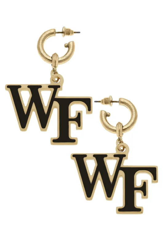 Wake Forest Demon Deacons Resin Logo Drop Hoop Earrings - FINAL SALE sold by Canvas Style