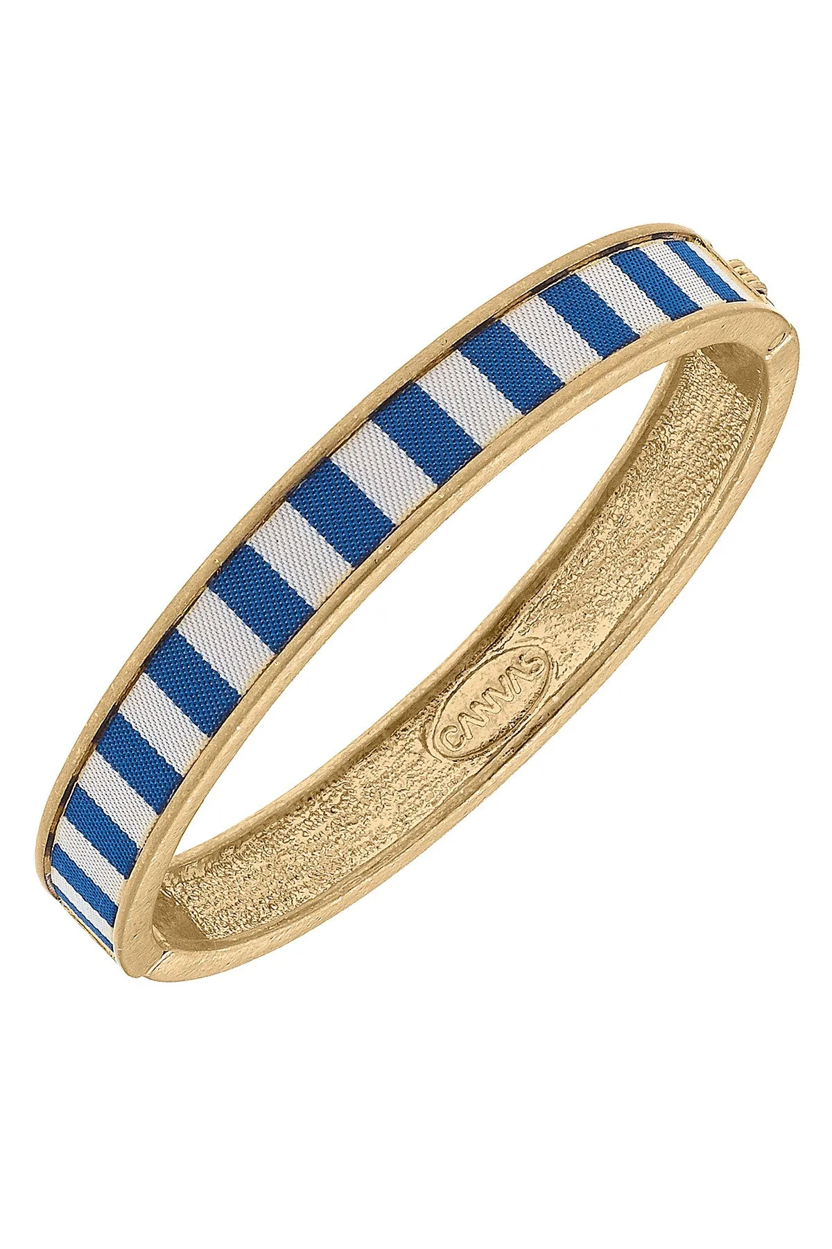 Cabana Stripes Hinge Bangle sold by Canvas Style