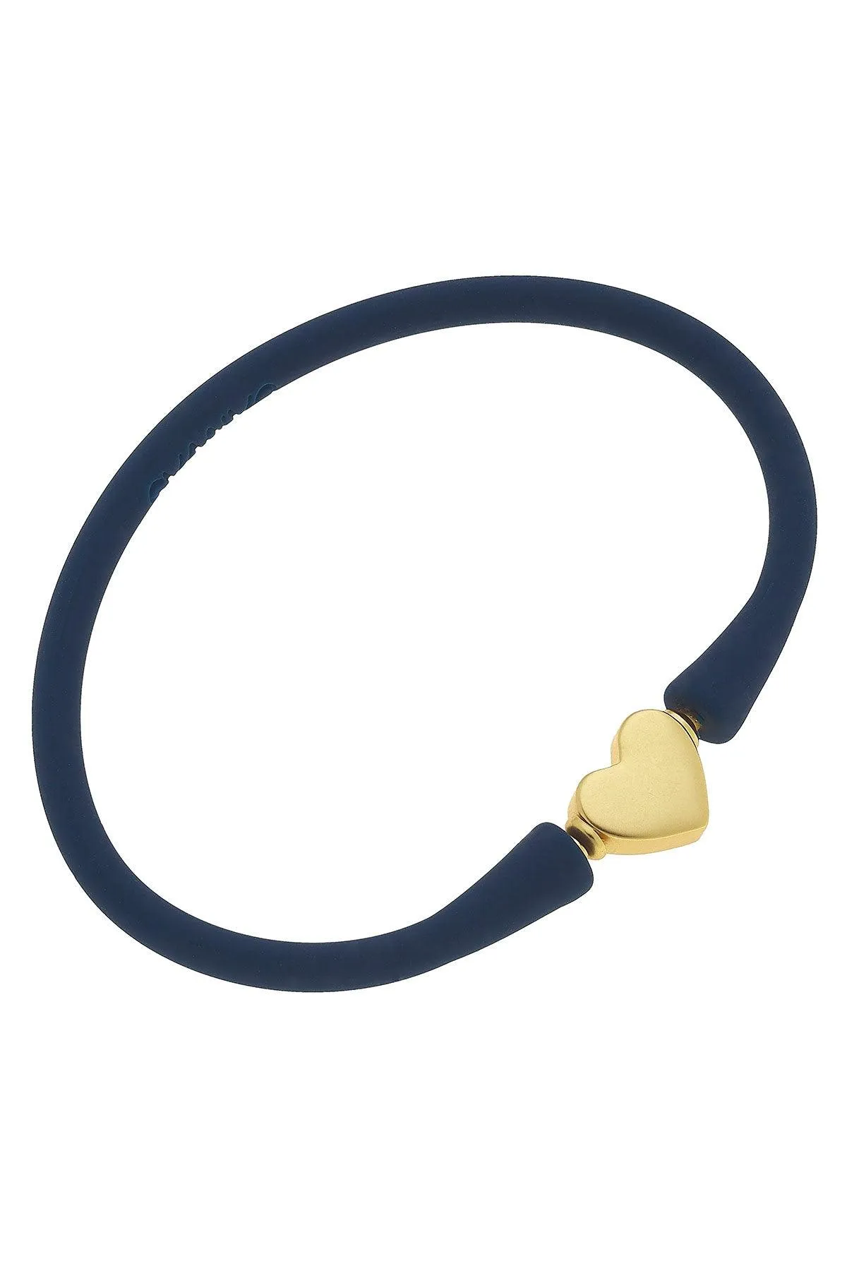 Bali Heart Bead Silicone Bracelet in Navy sold by Canvas Style