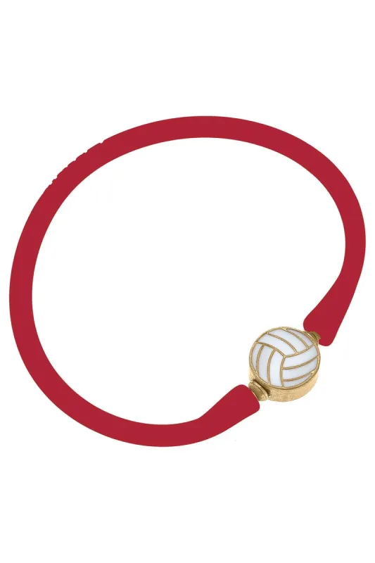 Enamel Volleyball Silicone Bali Bracelet in Red - FINAL SALE sold by Canvas Style