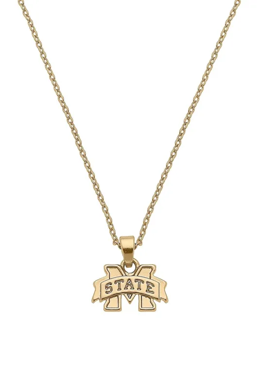 Mississippi State Bulldogs 24K Gold Plated Pendant Necklace sold by Canvas Style