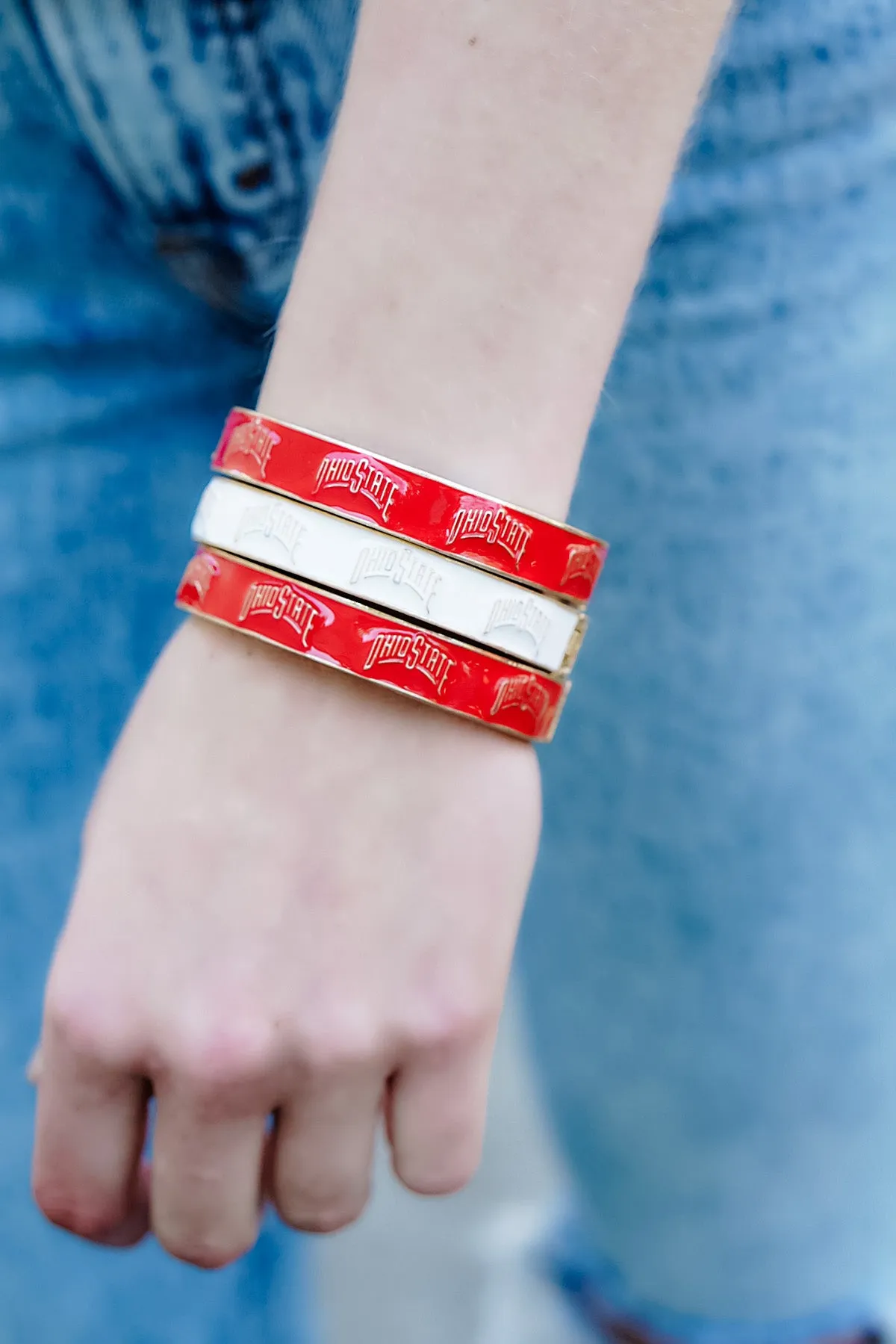 Ohio State Buckeyes Enamel Hinge Bangle - FINAL SALE sold by Canvas Style product image thumbnail 2