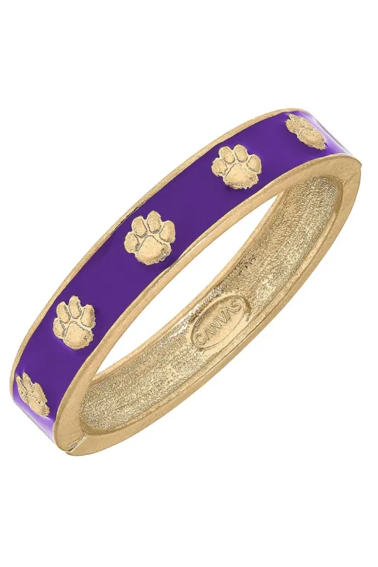 Clemson Tigers Enamel Logo Hinge Bangle sold by Canvas Style