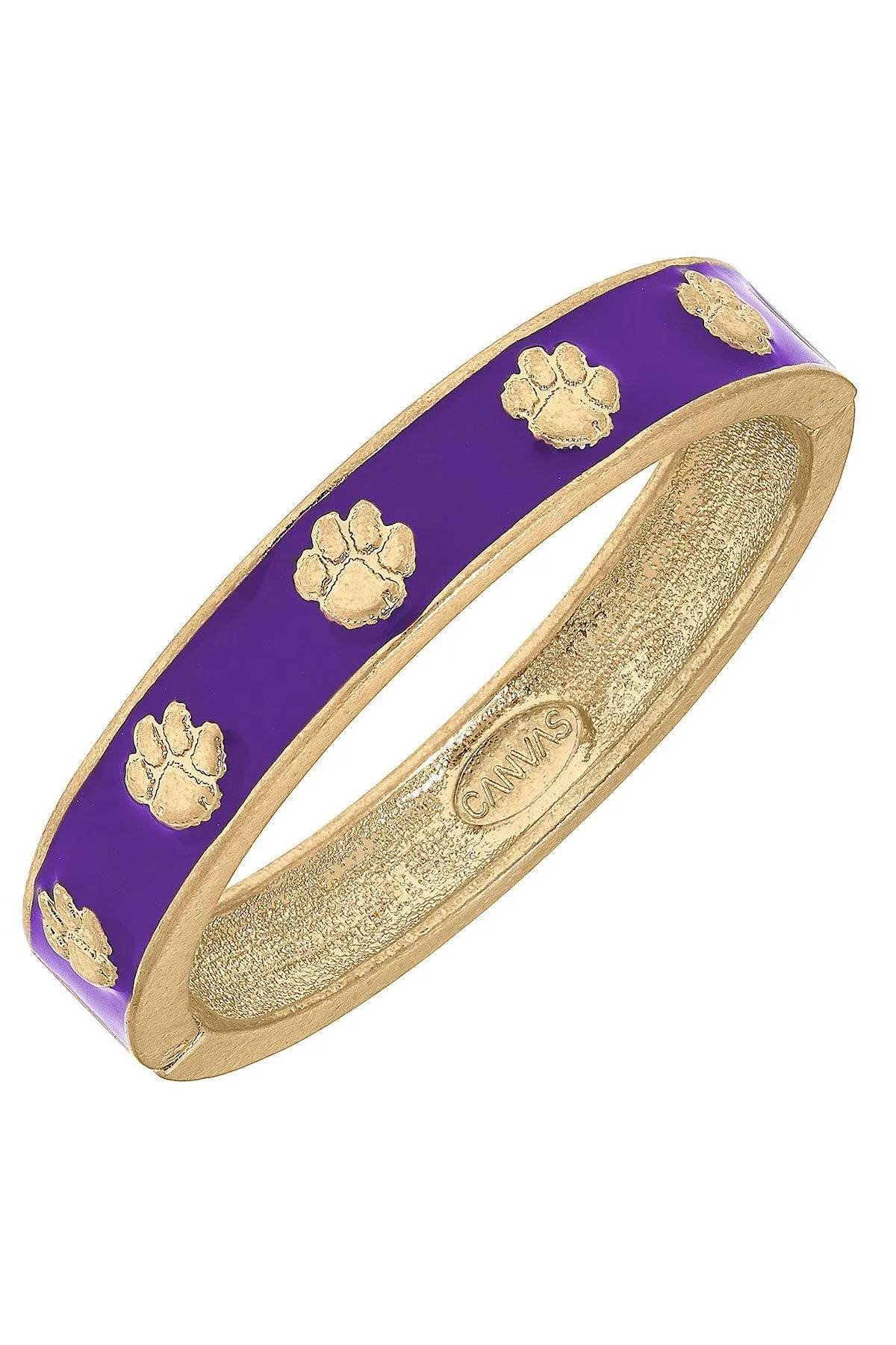 Clemson Tigers Enamel Logo Hinge Bangle sold by Canvas Style