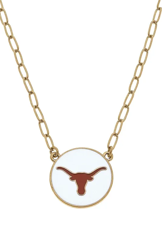 Texas Longhorns Enamel Disc Pendant Necklace - FINAL SALE sold by Canvas Style