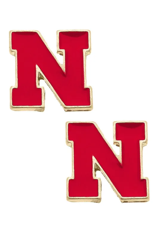 Nebraska Cornhuskers Enamel Stud Earrings - FINAL SALE sold by Canvas Style