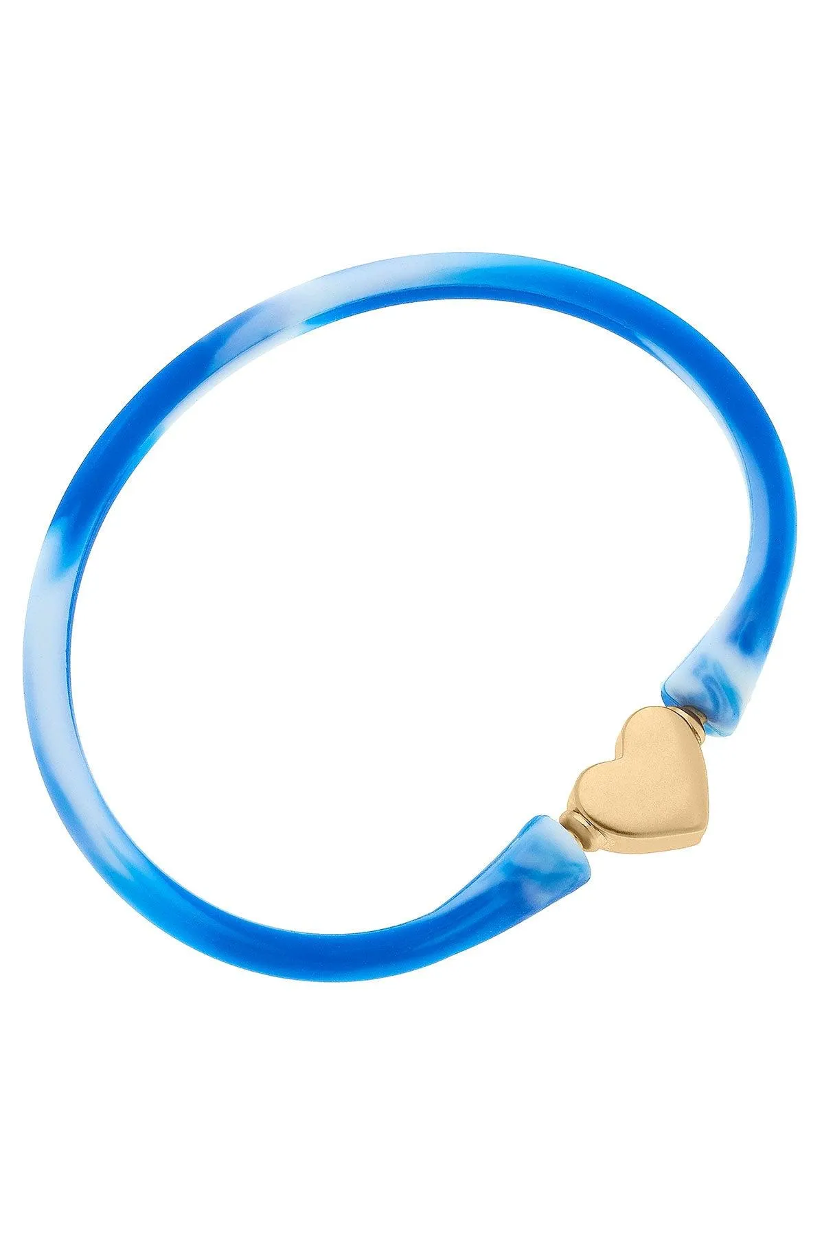 Bali Heart Bead Silicone Bracelet in Tie Dye Blue - FINAL SALE sold by Canvas Style