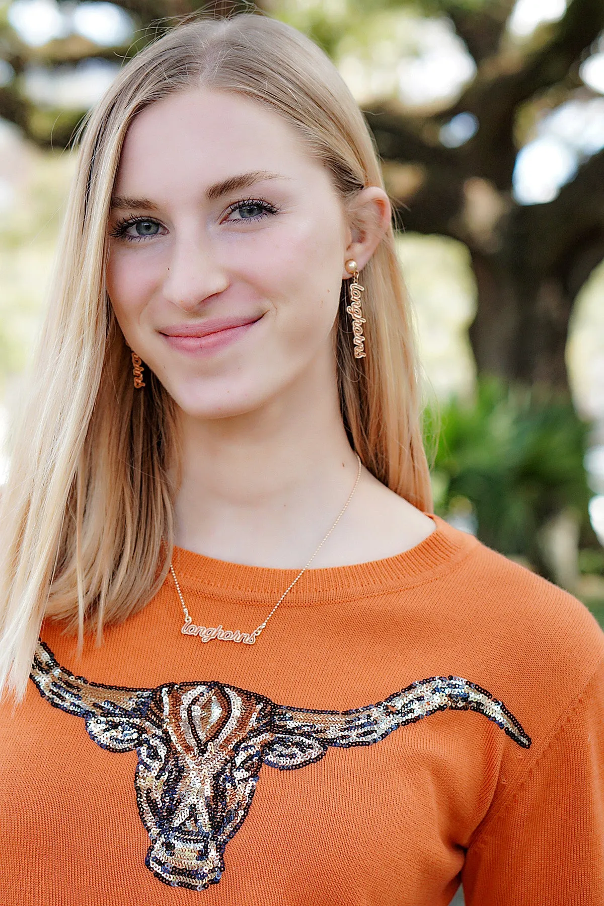 Texas Longhorns Enamel Script Necklace sold by Canvas Style product image thumbnail 2