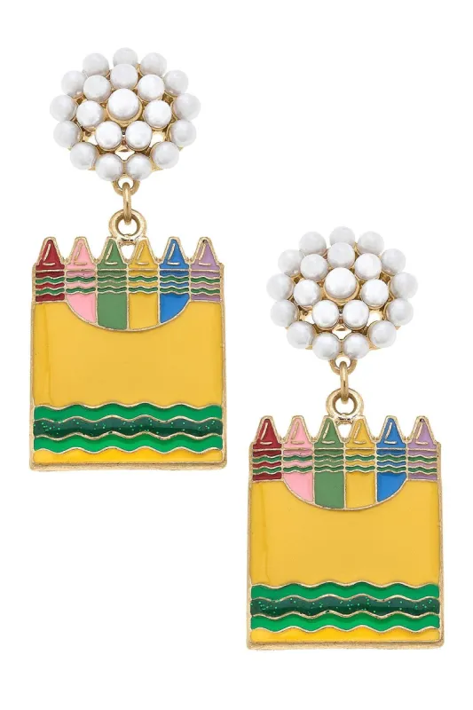 Crayon Box Enamel Earrings sold by Canvas Style