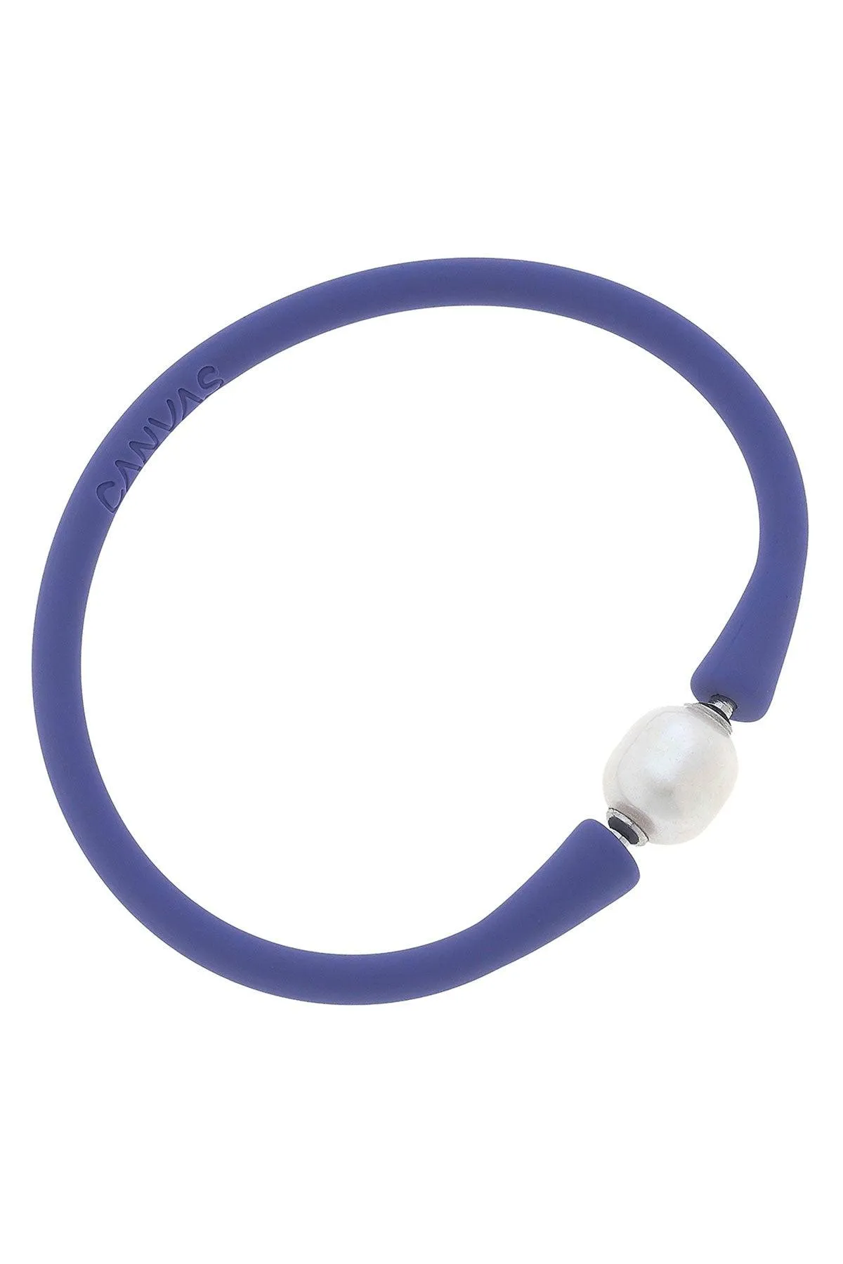 Bali Freshwater Pearl Silicone Bracelet in Periwinkle - FINAL SALE sold by Canvas Style
