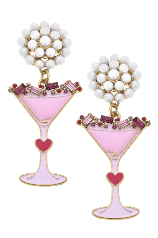 Jewel Martini Enamel Earrings sold by Canvas Style