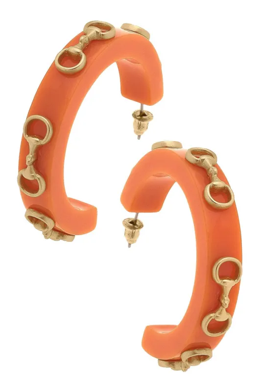 Sutton Horsebit Resin Hoop Earrings sold by Canvas Style