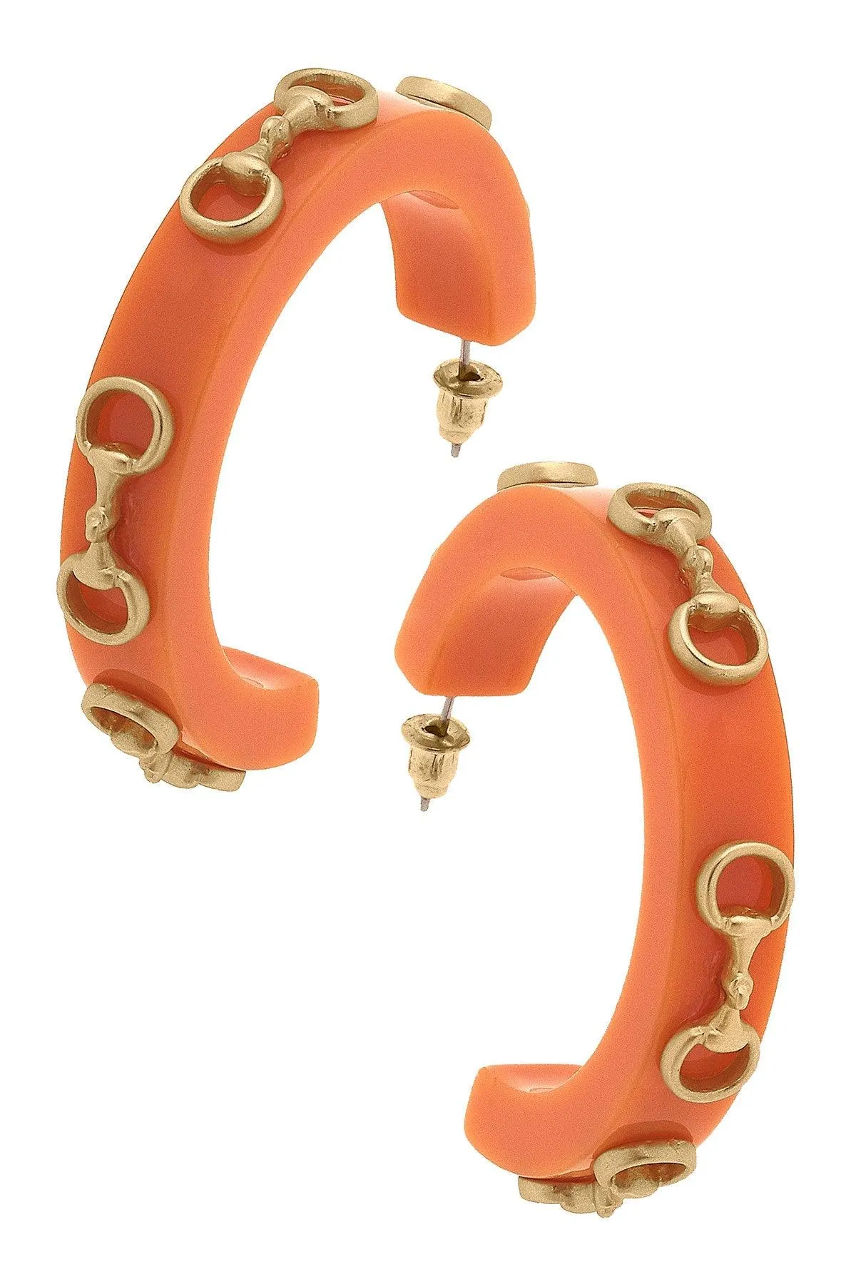 Sutton Horsebit Resin Hoop Earrings sold by Canvas Style