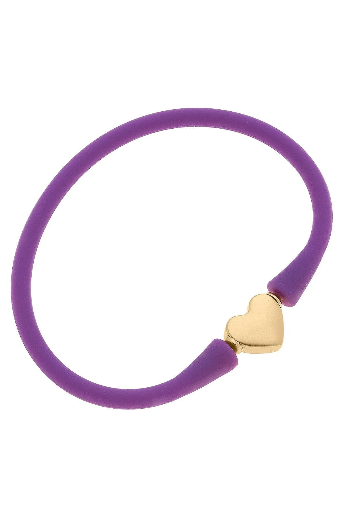 Bali Heart Bead Silicone Bracelet in Purple - FINAL SALE sold by Canvas Style