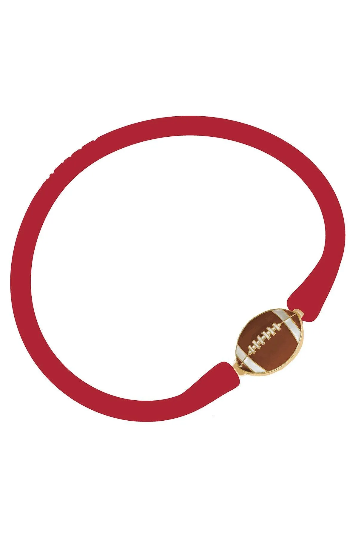 Enamel Football Silicone Bali Bracelet in Red - FINAL SALE sold by Canvas Style