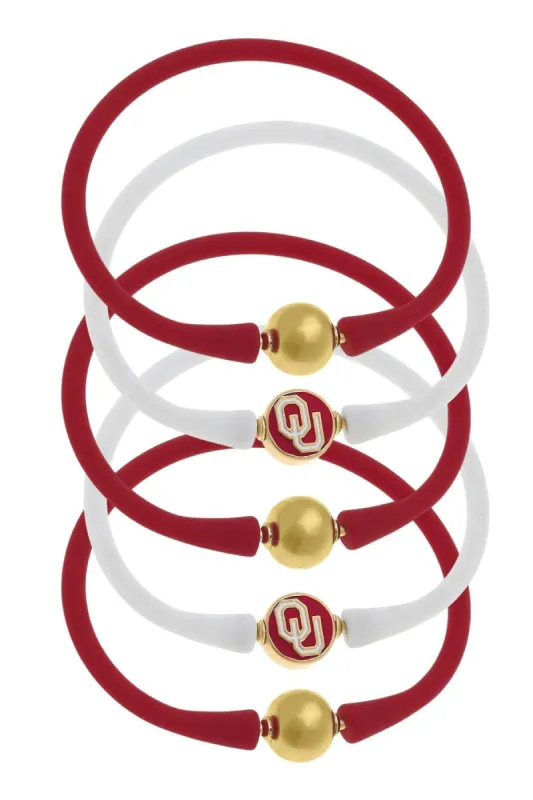 Oklahoma Sooners 24K Gold Plated Bali Bracelet Stack (Set of 5) sold by Canvas Style