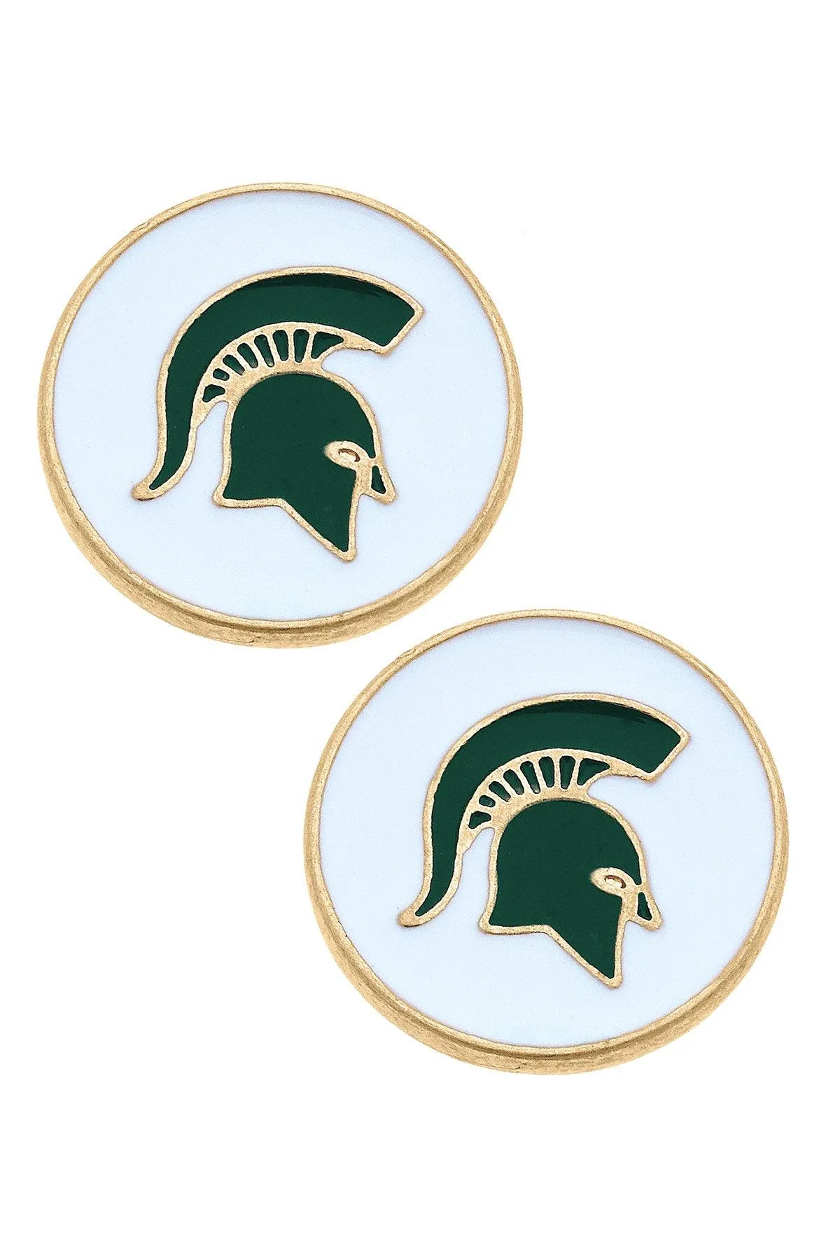 Michigan State Spartans Enamel Disc Stud Earrings - FINAL SALE sold by Canvas Style