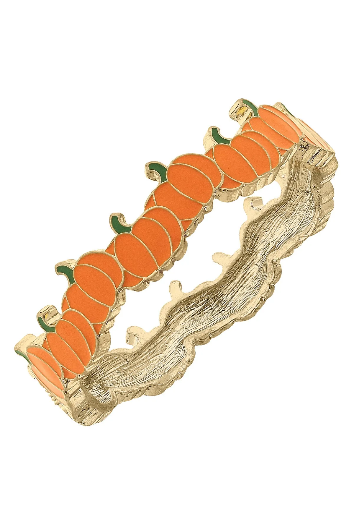 Halloween Enamel Pumpkin Patch Hinge Bangle sold by Canvas Style