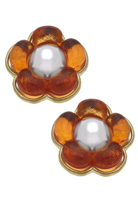 Flower Power Stud Earrings sold by Canvas Style