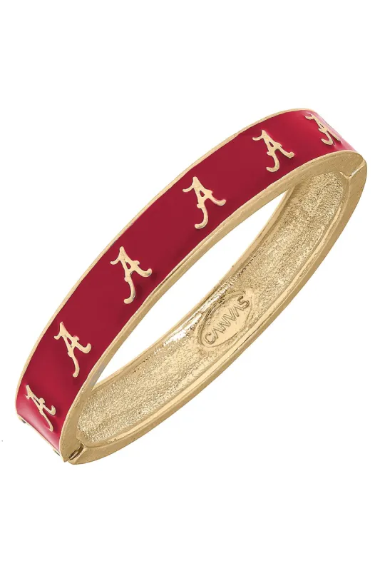 Alabama Crimson Tide Enamel Logo Hinge Bangle sold by Canvas Style