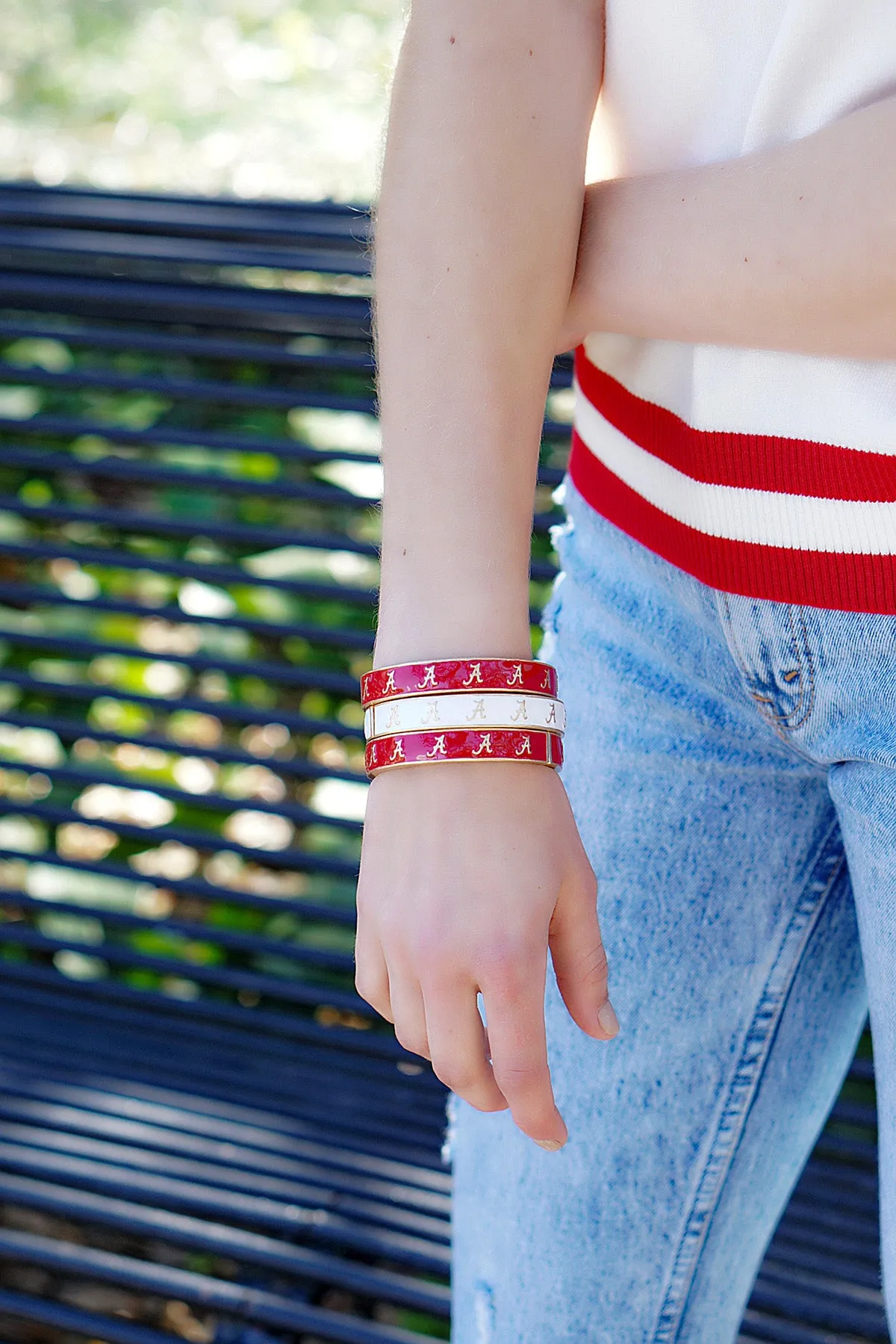 Alabama Crimson Tide Enamel Logo Hinge Bangle sold by Canvas Style product image thumbnail 2