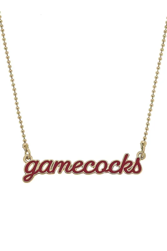 South Carolina Gamecocks Enamel Script Necklace sold by Canvas Style