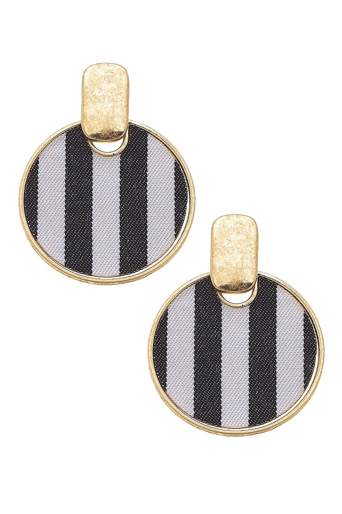 Cabana Stripes Disc Earrings - FINAL SALE sold by Canvas Style