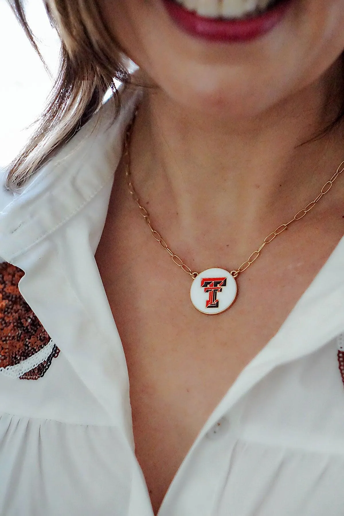 Texas Tech Red Raiders Enamel Disc Pendant Necklace - FINAL SALE sold by Canvas Style product image thumbnail 3