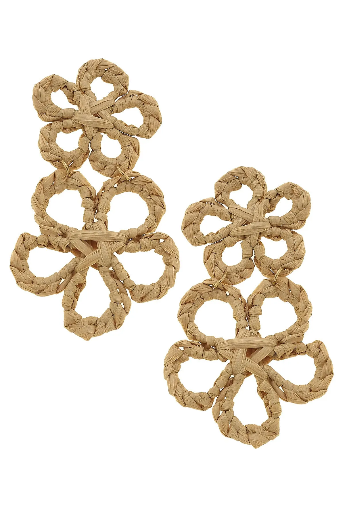 Tahiti Raffia Statement Earrings in Natural - FINAL SALE sold by Canvas Style