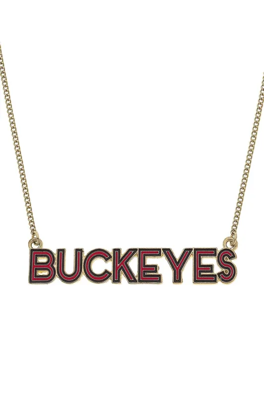 Ohio State Buckeyes Outline Enamel Necklace sold by Canvas Style