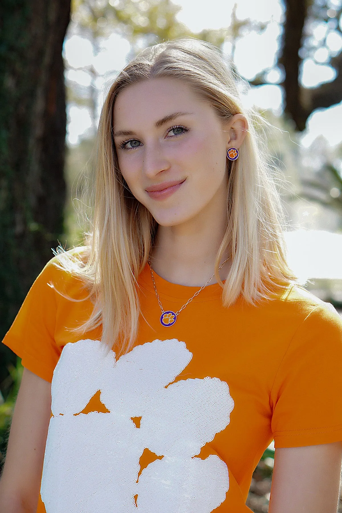 Clemson Tigers Enamel Disc Pendant Necklace - FINAL SALE sold by Canvas Style product image thumbnail 2