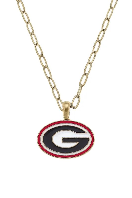 Georgia Bulldogs Enamel Pendant Necklace sold by Canvas Style