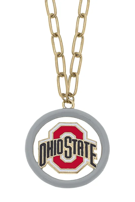 Ohio State Buckeyes Logo Enamel Medallion Necklace sold by Canvas Style