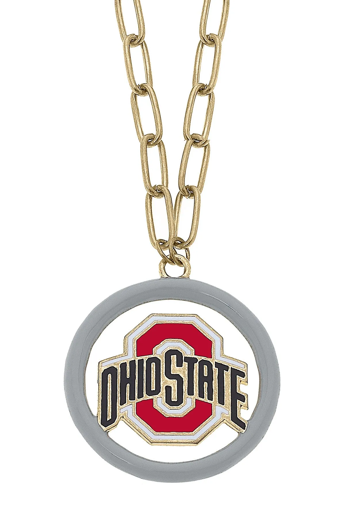 Ohio State Buckeyes Logo Enamel Medallion Necklace sold by Canvas Style