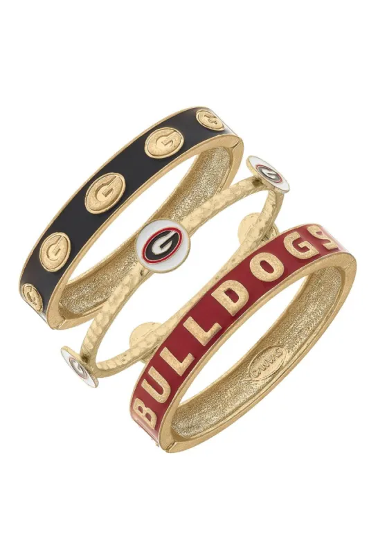 Georgia Bulldogs Enamel Bangle Stack (Set of 3) sold by Canvas Style