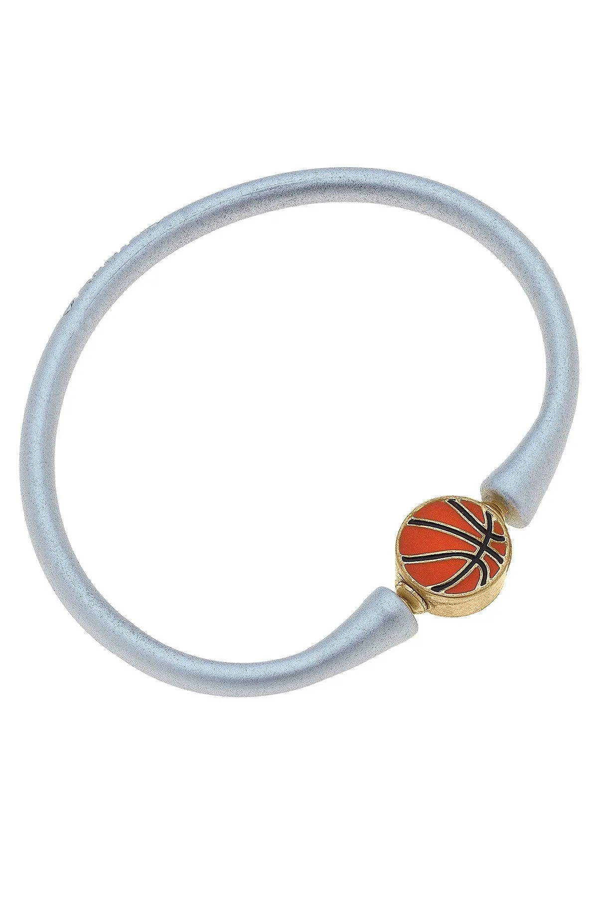 Enamel Basketball Silicone Bali Bracelet in Silver - FINAL SALE sold by Canvas Style