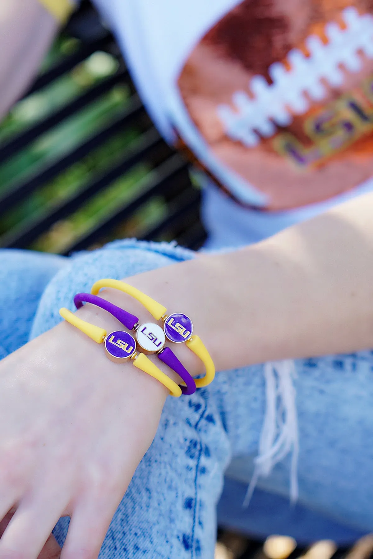 LSU Tigers Enamel Silicone Bali Bracelet - FINAL SALE sold by Canvas Style product image thumbnail 2