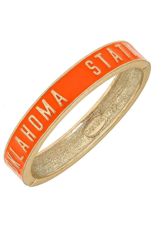 Oklahoma State Cowboys Enamel Hinge Bangle - FINAL SALE sold by Canvas Style