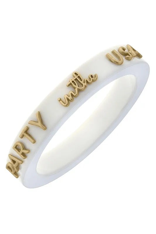 Party in the USA Resin Bangle in White - FINAL SALE sold by Canvas Style