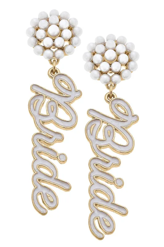 Kiss The Bride Enamel Earrings sold by Canvas Style