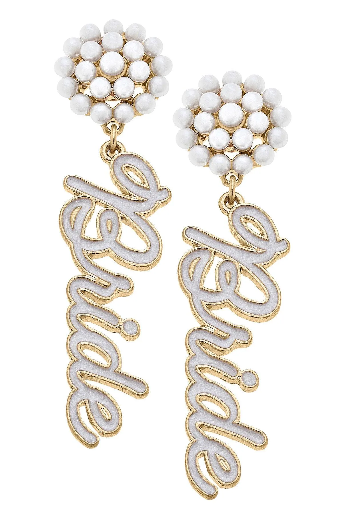 Kiss The Bride Enamel Earrings sold by Canvas Style