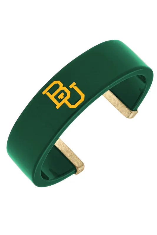 Baylor Bears Resin Logo Cuff Bracelet in Green sold by Canvas Style