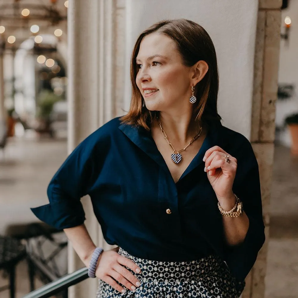 Reagan Gingham Statement Bangle in Navy sold by Canvas Style product image thumbnail 2
