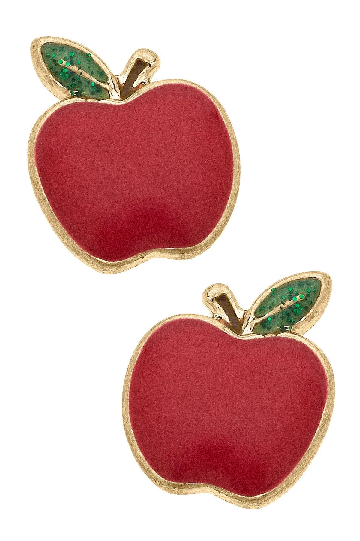 Apple Enamel Stud Earrings sold by Canvas Style