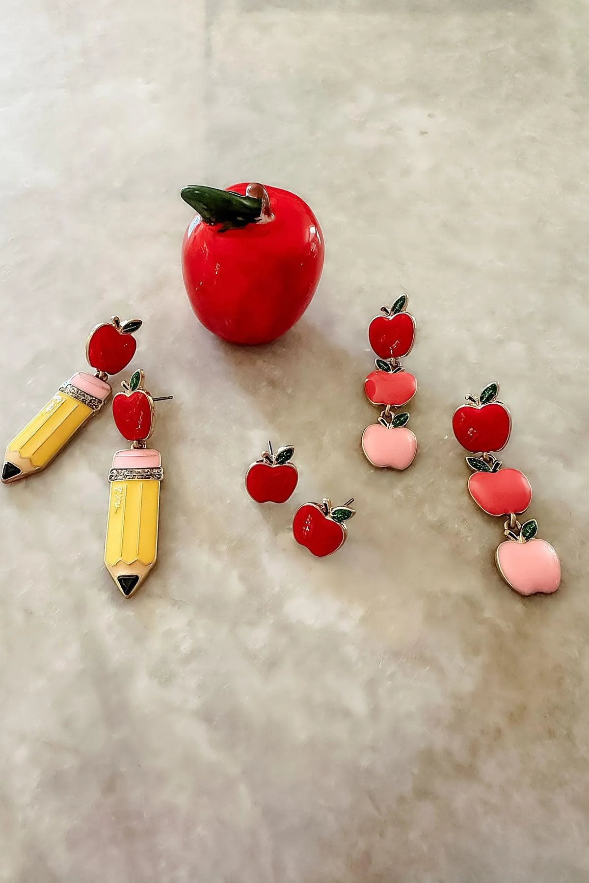 Apple Enamel Stud Earrings sold by Canvas Style product image thumbnail 2