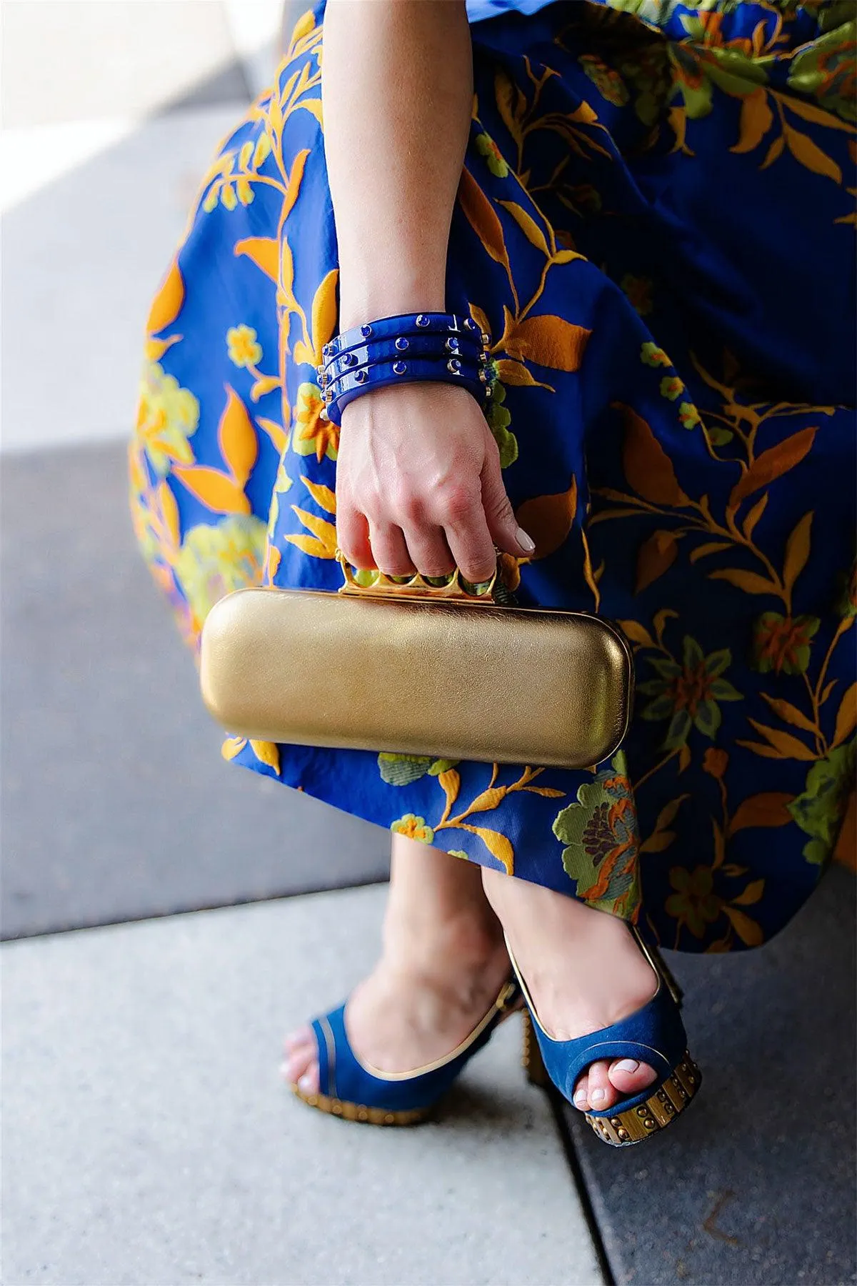 Renee Resin and Rhinestone Bangle in Blue sold by Canvas Style product image thumbnail 2